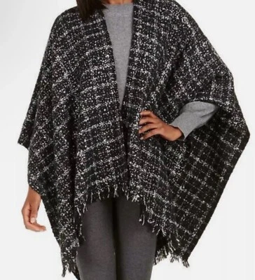 Michael Kors Womens Scarf Wrap Tweedy Foil Printed Boucle Plaid Multi One Size - Image 1 of 4