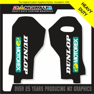HUSQVARNA 701 ENDURO 2015-23 MOTOCROSS MX LOWER FORK GUARD GRAPHICS DECALS BLACK - Picture 1 of 1