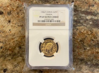 1986 1/4 oz 25 Yuan China Gold Panda Coin Proof PR69 - Image 1 of 2