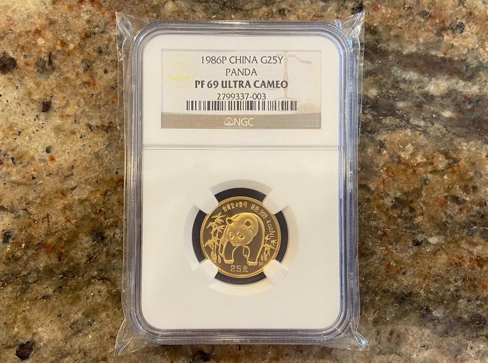 1986 1/4 oz 25 Yuan China Gold Panda Coin Proof PR69 - Image 1 of 2
