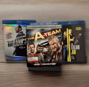 Action Blu-ray Lot Bundle A Team With Slipcover The Bank Job & The Italian Job - Picture 1 of 13