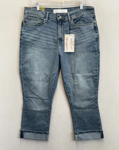 Signature by Levi Strauss Gold Jeans Women's Sz 16 High Rise Capri Blue Denim - Picture 1 of 9