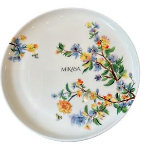 MIKASA GIA Bone China 9.25" Salad Plate Set of 4 Pop of Color Spring Floral NEW