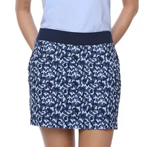 NEW Belyn Key XS City Skort Golf Skirt Mini Slim Fit Navy Blue Print - Picture 1 of 3