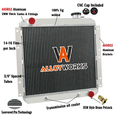 3 Rows Aluminum Radiator Fit 1958~1984 1962 Toyota Land Cruiser FJ40 FJ45 PETROL - Image 1 of 4