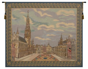 Brussels Place Paisaje Ciudad Belga Tapiz Arte de Pared Colgante Decoración del Hogar (Nuevo) - Imagen 1 de 6