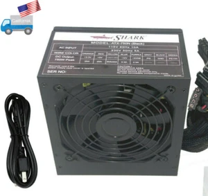 SHARK 750W Black Gaming PC 6/8-pin PCIe 120mm Fan ATX 12V Power Supply w/AC Cord - Picture 1 of 8