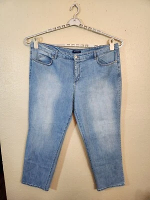 Pantalones de mezclilla para mujer Bandolino azules lisos elásticos tiro alto pierna recta talla 24W Foto 1 de 4