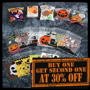 100pcs Halloween Pumpkin Self-adhesive Biscuit Candy Bag Party Baking Cookies - Picture 1 of 17