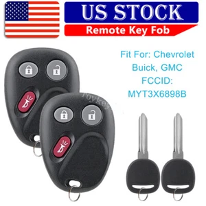 2 Replacement For 02 03 04 05 06 07 08 09 Chevrolet Trailblazer Key + Fob Remote - Foto 1 di 11