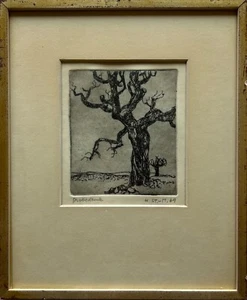 Radierung B1969 Landschaft mit Baum Probedruck H. St.-M. 29,3 x 24,2 cm - Bild 1 von 9