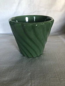 Vintage Haeger MCM Salbeigrün Gerippt Wirbel Blumentopf 4,5" Rund - Bild 1 von 3