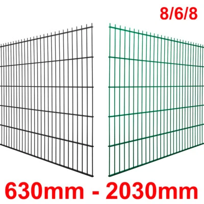 Doppelstabmatte 8/6/8 - Gittermatte - Drahtmatte - Zaun 630mm - 2030mm - Bild 1 von 2