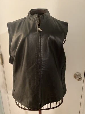 colete apostrophe 10 couro preto com zíper completo - Imagem 1 de 4
