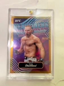 Topps Finest UFC Sean Strickland Headliners Gold /50 SP Parallel - Picture 1 of 3