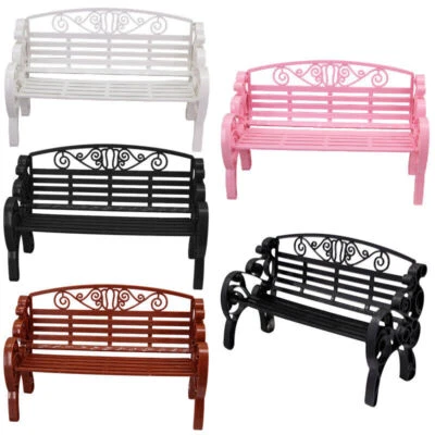 Casa de muñecas miniatura escala 1/6 sillas de jardín banco patio sillones muebles Foto 1 de 4