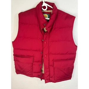 Gilet imbottito in piuma d'oca Cabela's rosso taglia Large L chiusura zip - Foto 1 di 5