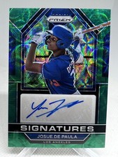 2023 Prizm Dodgers Josue De Paula Green Scope Signatures Card /75 Auto