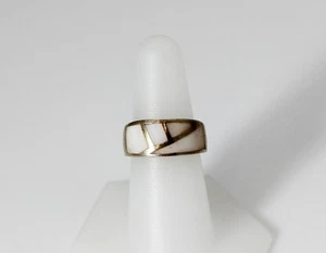 Anillo madre pera con incrustaciones de plata esterlina 925 talla 7,5 -11883 - Imagen 1 de 12