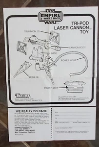 Star Wars Empire Tri-Pod Laser Cannon Instructions Sheet ONLY 1982 Kenner - Picture 1 of 2