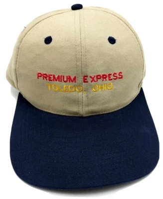 PREMIUM EXPRESS (OH) hat beige blue adjustable snapback cap - Imagem 1 de 4
