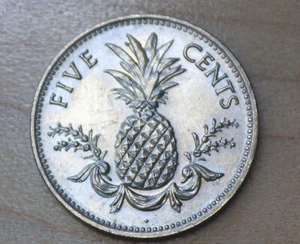 1987 Bahamas 5 Cents Pineapple - Picture 1 of 6
