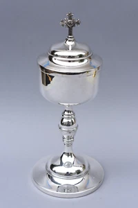 Older Ciborium, Silver Plated Finish, 10 1/8" ht. (CU2036) chalice co - Picture 1 of 10