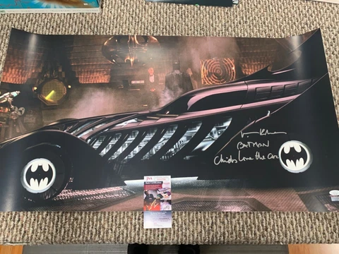 Val Kilmer  20x36 Print of Batmobile Signed Bruce Wayne Batman JSA with inscrip Cover