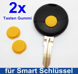 2x Llave de repuesto carcasa botón pulsador goma para Smart fortwo MC01 450 - Imagen 1 de 2