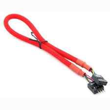 30cm 9-pin RED USB Extension Header Sleeved Braided Cable