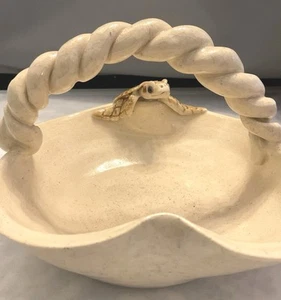 A Suly Pritchard Original Art Pottery Turtle Basket Twisted Handle Handmade - Picture 1 of 7