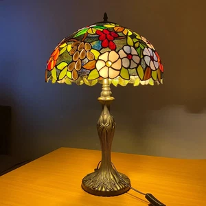 Tiffany 16 Inch Table Lamp - Beautiful Handcrafted Stained Glass Home Decor - Picture 1 of 8