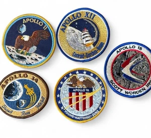 Apollo 11 12 14 15 16 Space Shuttle Patches Vintage 5er Set NASA - Bild 1 von 4