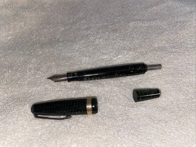 Parker Vacumatic 1933 перьевая ручка ламинированный изумруд жемчуг один драгоценный камень одна лента A + - Изображение 1 из 4