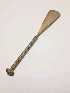 Cuerno de zapato de metal decorativo dorado corto vintage/antiguo ~ 24,5 cm - Imagen 1 de 9