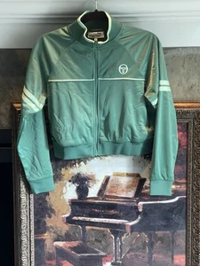 Sergio Tacchini Miss Orion Trainingsjacke durchgehender Reißverschluss grün Größe US Medium neu mit Etikett - Bild 1 von 9