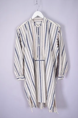 Vestido Nili Lotan de lino hasta la rodilla a rayas blanco azul talla S de gran tamaño Foto 1 de 4