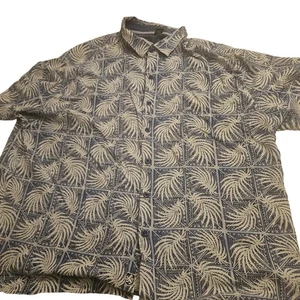Nat Nast Hemd Herren 2XL Hawaii Palmenmuster Seide Knopfleiste Freizeit - Bild 1 von 6