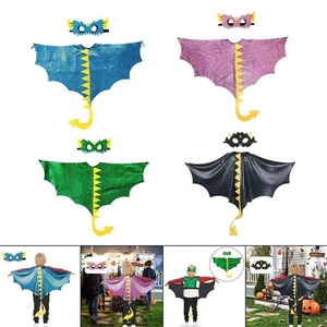 Kids Dinosaur Cape Dragon Cloak Christmas Fancy Cape for Stage Performance - Picture 1 of 23