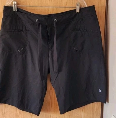 Free Country 男式黑色短裤尺寸 XXL 18 前拉链口袋聚酯纤维弹力 — 第 1/3 张图片