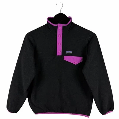 Куртка детская Patagonia Synchilla Snap T размер M 10 - 1/4 флисовая на кнопках 65572 черная - Изображение 1 из 4