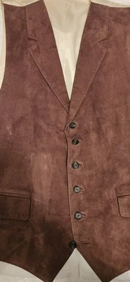Brooks Brothers Waistcoat Mens L Brown Suede - Image 1 of 4