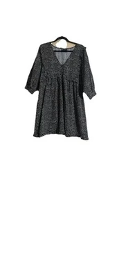 ASOS Design Sz 8 Oversized Puff Sleeves Ruffles Covered Button Up A-line Cotton - Image 1 of 4