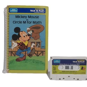 1985 Talk N Play Cassette & Book Mickey Mouse Circle M For Math VTG - Picture 1 of 11