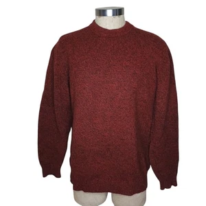 LL Bean  Sweater Mens XL-Tall Long Sleeve Pullover Knit 100% Lambs Wool Red - Picture 1 of 10