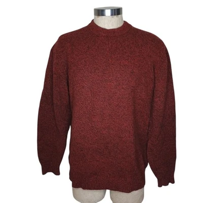 LL Bean  Sweater Mens XL-Tall Long Sleeve Pullover Knit 100% Lambs Wool Red - Image 1 of 4