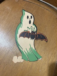 Vintage Pfeife Stanze Halloween Geist mit Fledermaus Deko - Bild 1 von 3