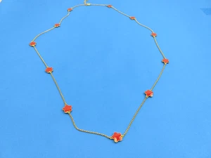 Collana con fiori smaltati rossi Kep Designs oro firmata gioielli di design - Foto 1 di 6