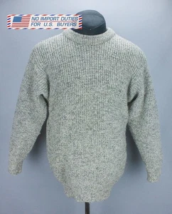 Barbour D 482 Grobstrick Pullover Grau 90er Herren Wolle Fischerpullover C40/102CM - Bild 1 von 23