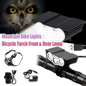 Batería LED Luz Iluminación Set 8000LM T6 XML Faro Lámpara Linterna - Imagen 1 de 12